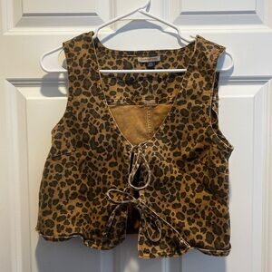 American Eagle Outfitters Leopard Print Crop Top